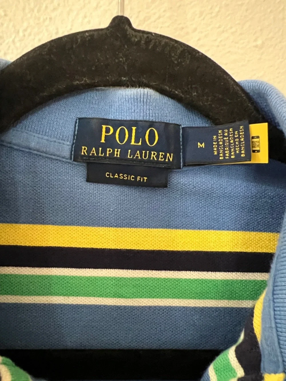 Classic Polo by Ralph Lauren New England Blue multi Classic fit Sz Medium